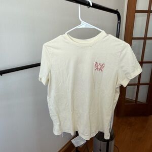 Cream T-Shirt with Red Detail